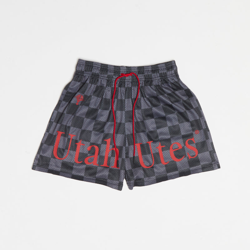 UTAH Black Checkered Shorts