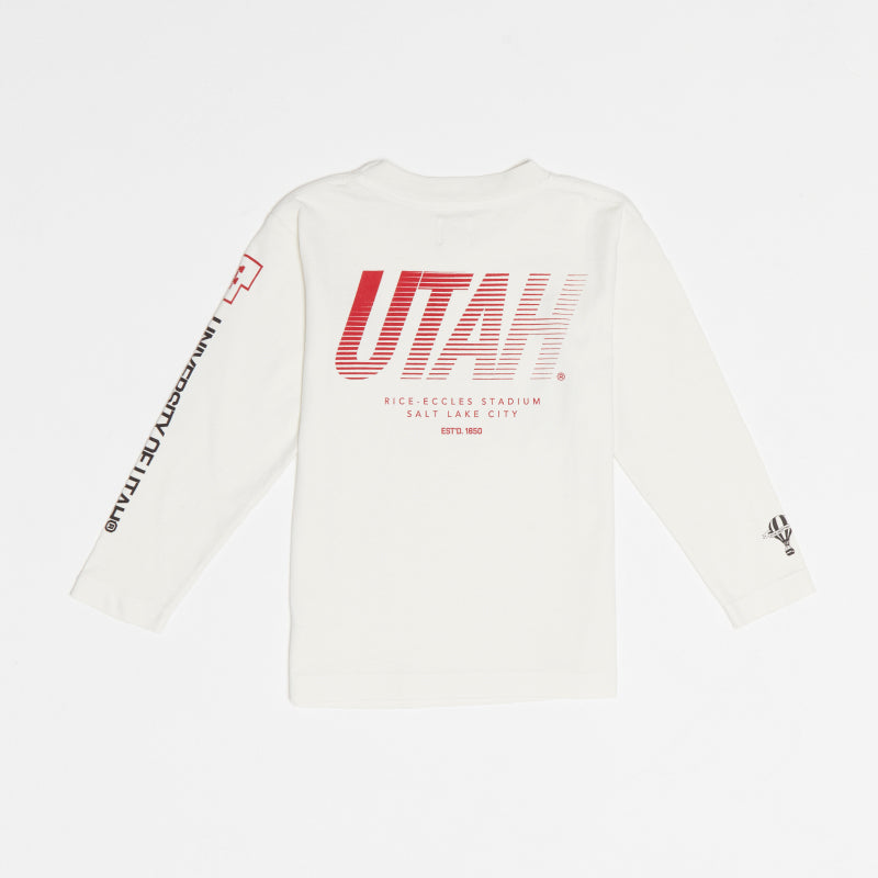 UTAH White Swoop Oversized Long-Sleeve (Youth)
