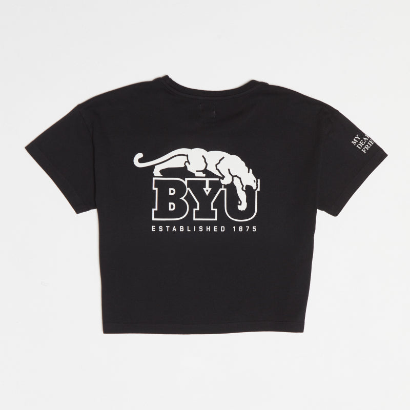 BYU Black LES Crop Tee (Women)