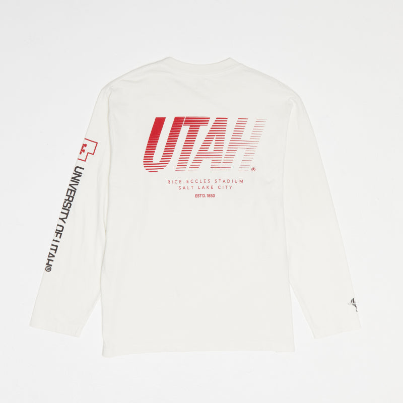 UTAH White Swoop Oversized Long-Sleeve