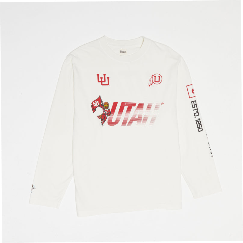 UTAH White Swoop Oversized Long-Sleeve