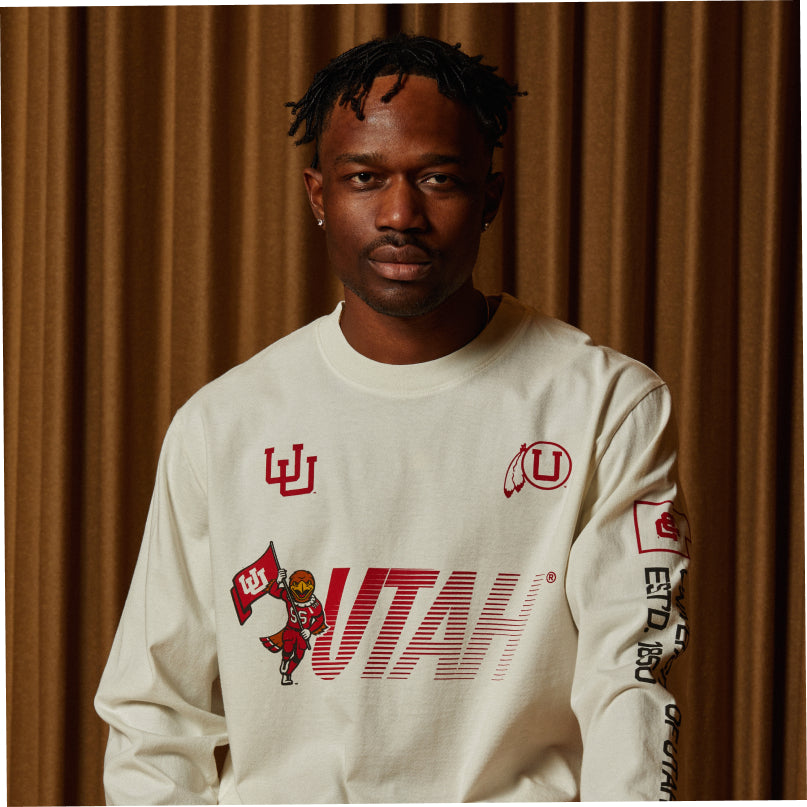UTAH White Swoop Oversized Long-Sleeve